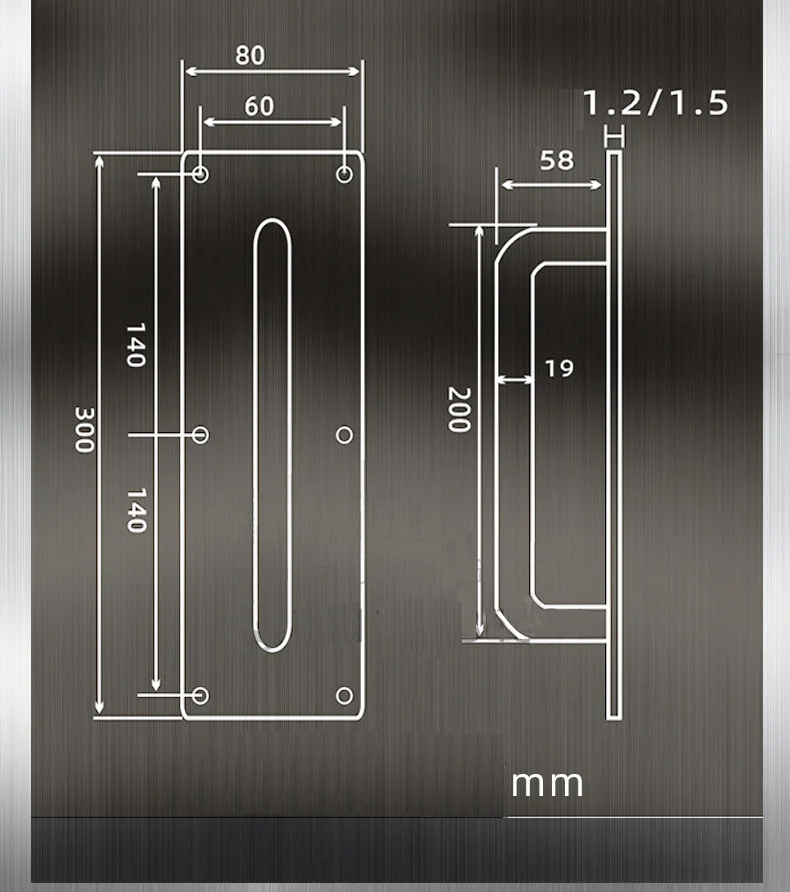 pull handle with plate