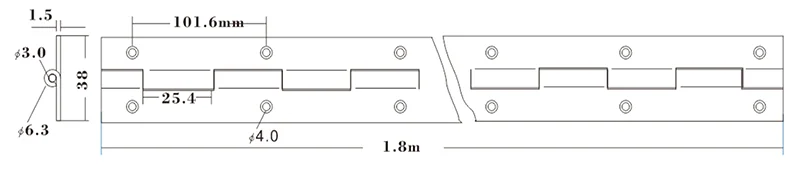 piano hinge size chart