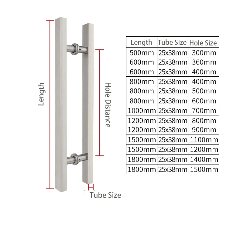 stainless door pull handle