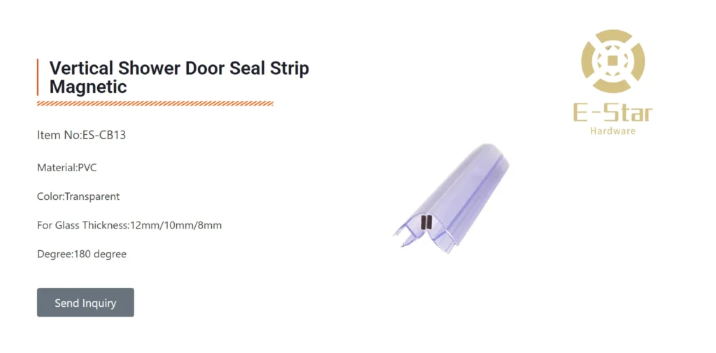 Vertical Shower Door Seal Strip Magnetic