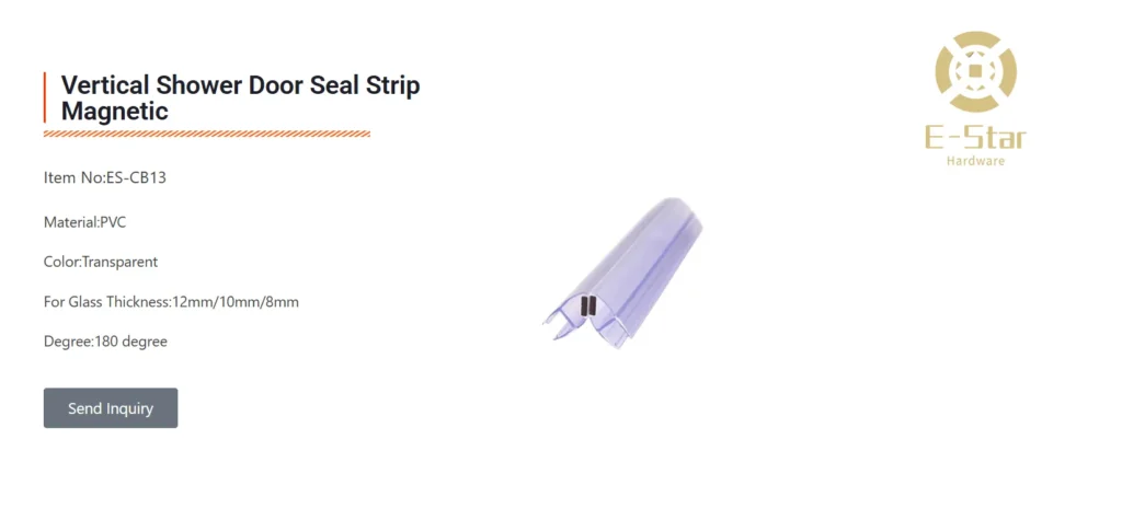 vertical shower door seal strip magnetic