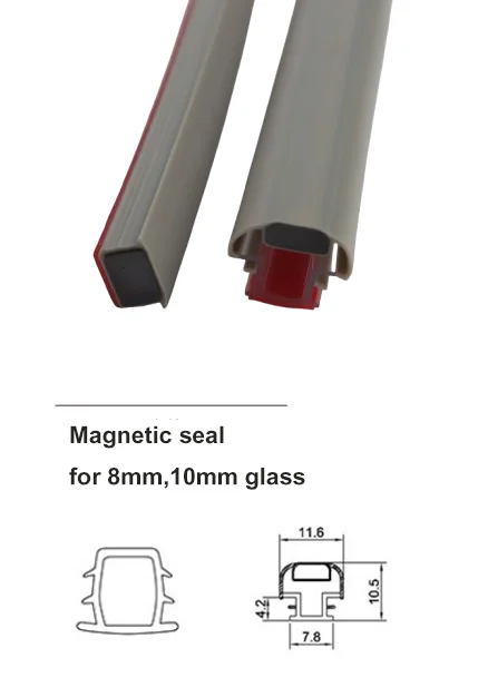 Vertical Shower Door Seal Strip Magnetic